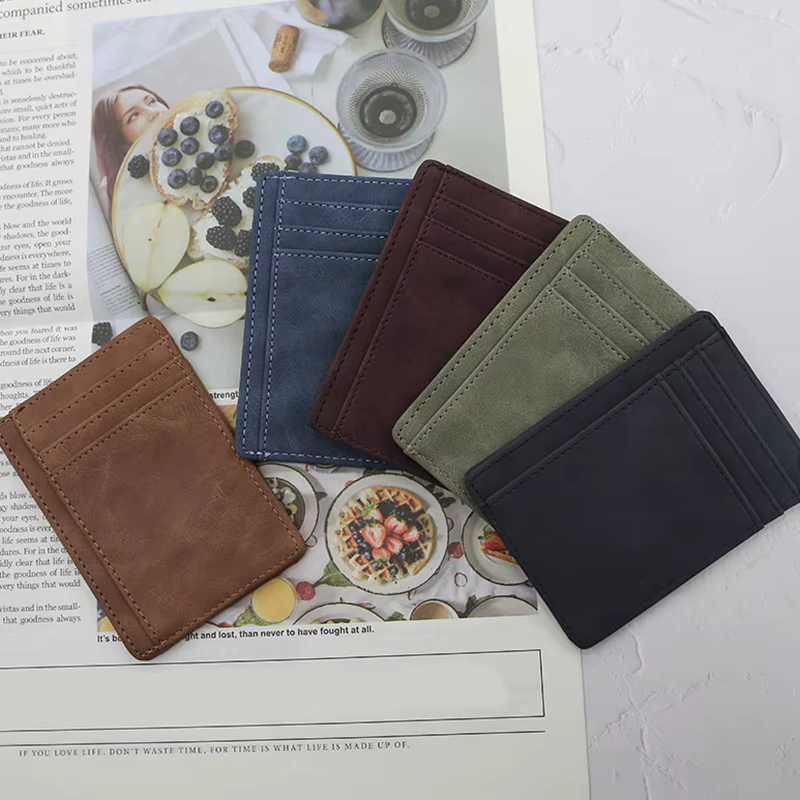 Hommes portefeuille mince porte-carte de crédit affaires mâle Portable Mini sac à main de voyage pour homme