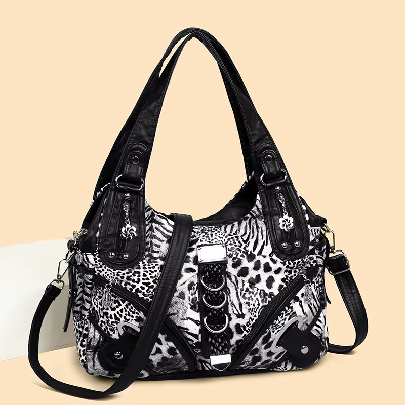 Sac à bandoulière en cuir lavé pour femme