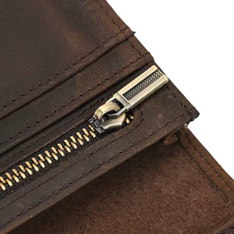 RFID – portefeuille en cuir de cheval fou pour hommes