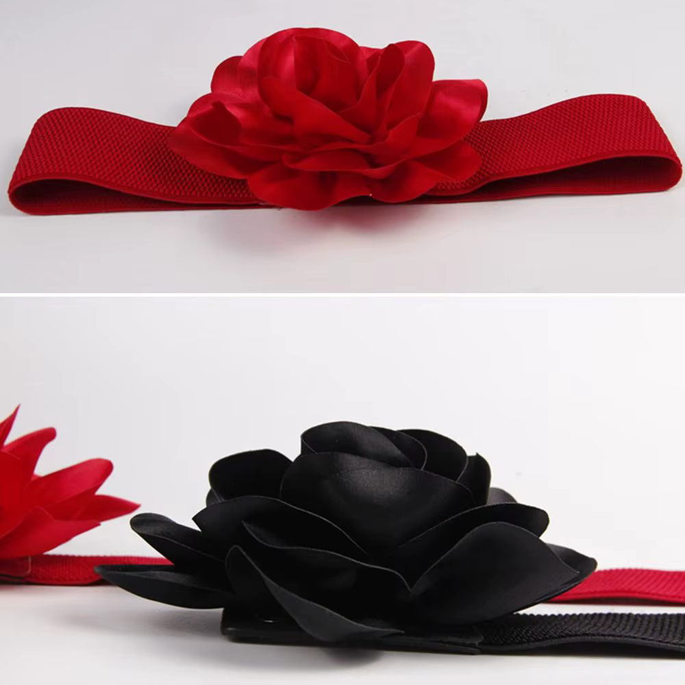 Ceinture large à fleurs pour dames