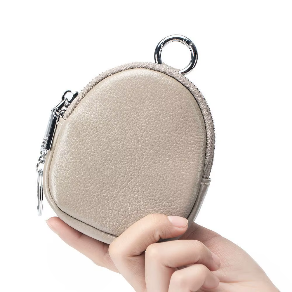Mini porte-monnaie Portable couleur unie avec porte-clés porte-carte portefeuille fermeture éclair sac d'argent