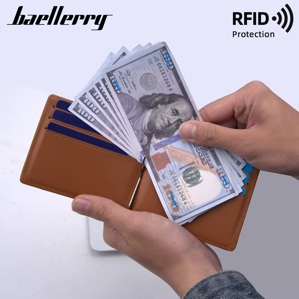 Baellerry Portefeuille RFID en fibre de carbone pour homme, porte-cartes de visite ultra fin avec anti-démagnétisation
