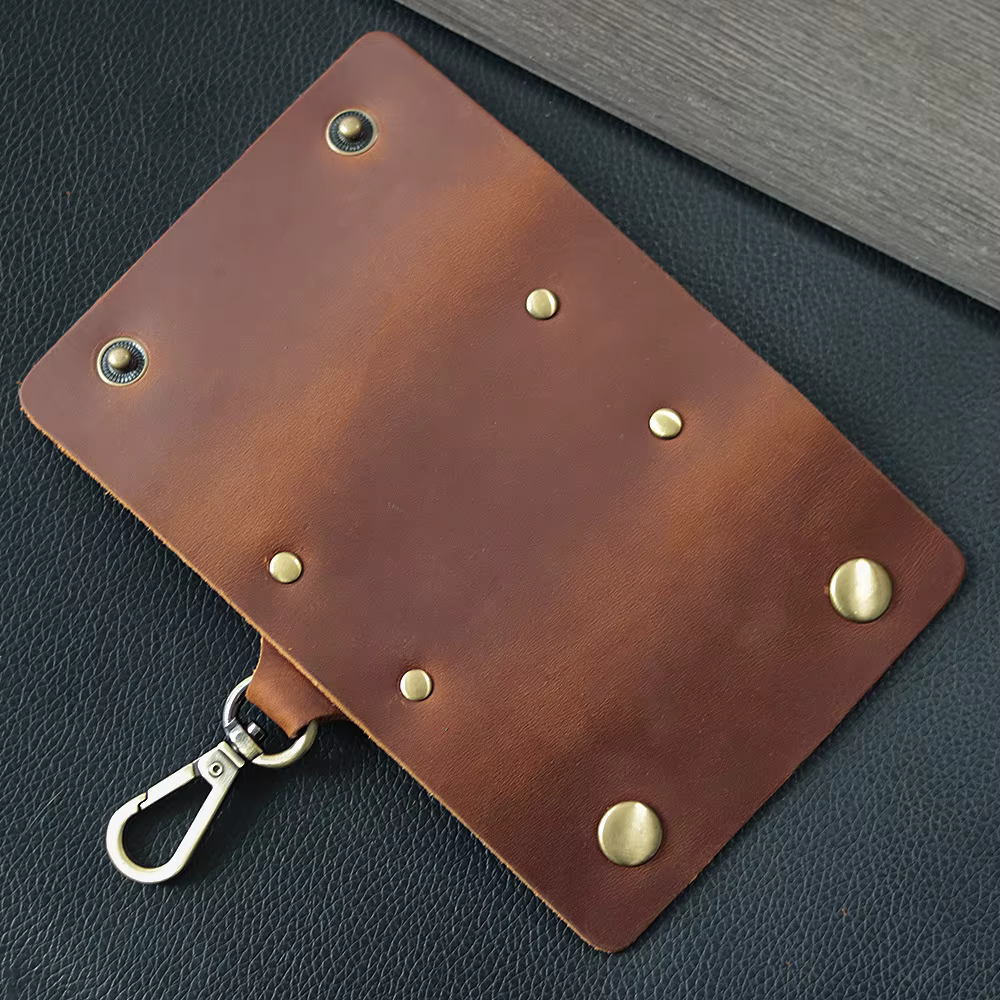 Porte-clés en cuir pour hommes – Organisateur de pochette à clés multifonctionnel avec clip de ceinture suspendu à la taille