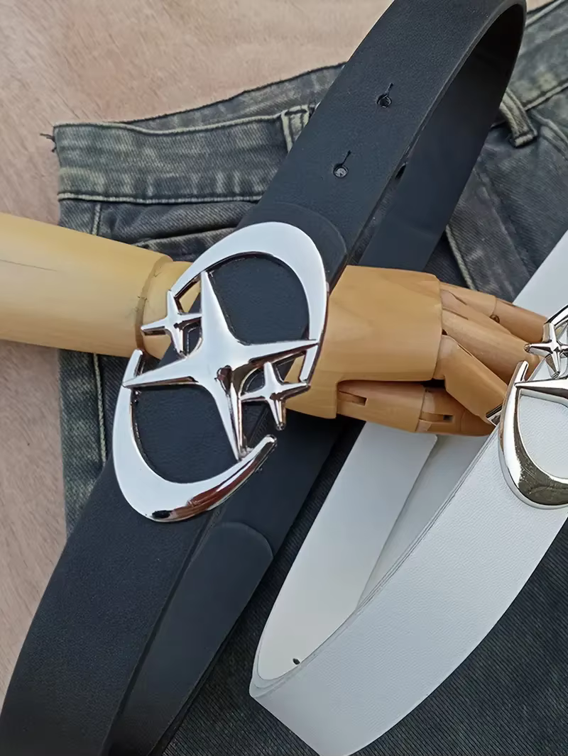 Ceinture élégante à boucle métallique croisée ovale – Durable