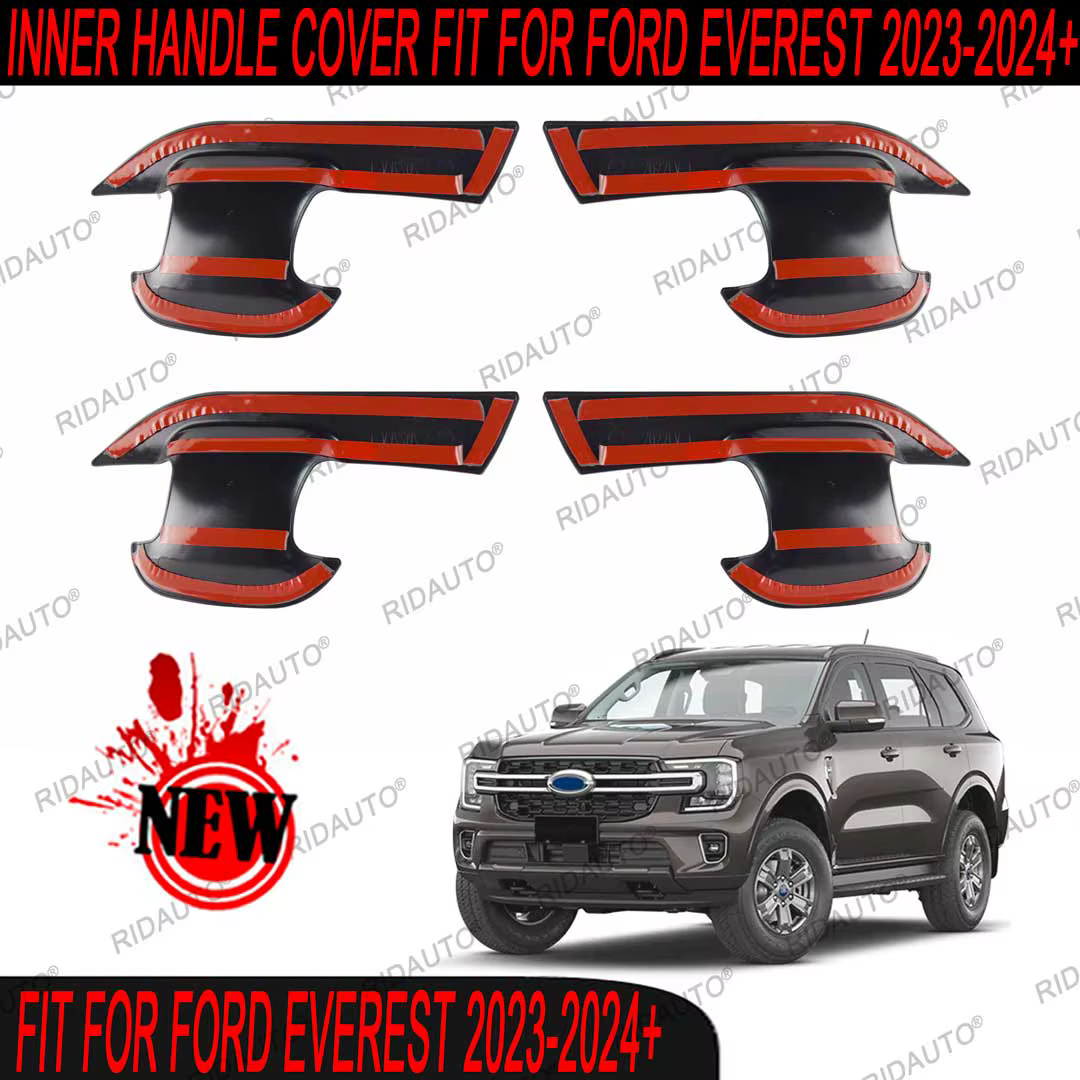 Protection anti-rayures pour poignée de porte, couvercle Kiev illage de bol, insert de poignée de porte noir, protection de protection pour FORD EVEREST 2023, 2024, 256