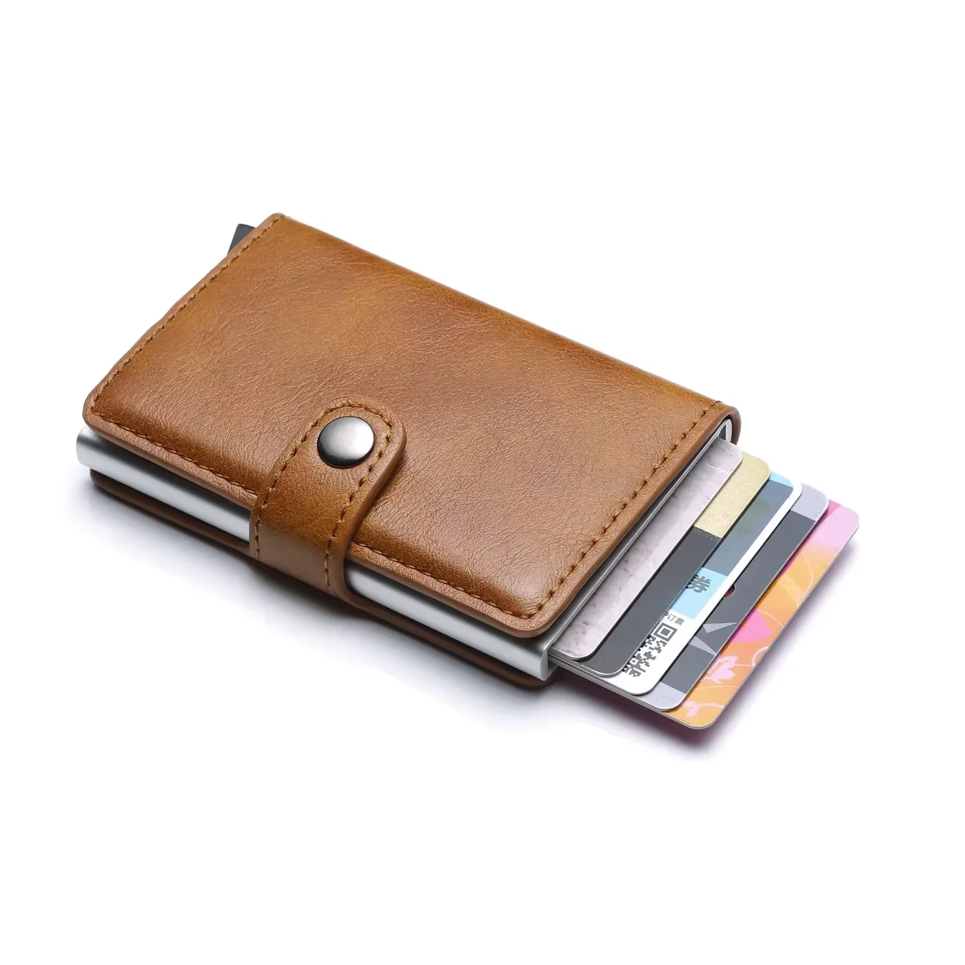 Rfid porte-carte de crédit hommes portefeuilles de luxe petit portefeuille intelligent en métal affaires Mini
