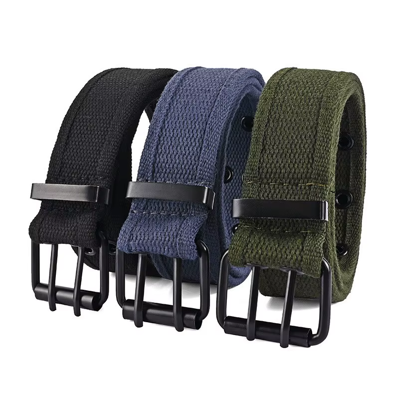 Ceinture pour hommes Double rangée boucle d'aiguille en métal