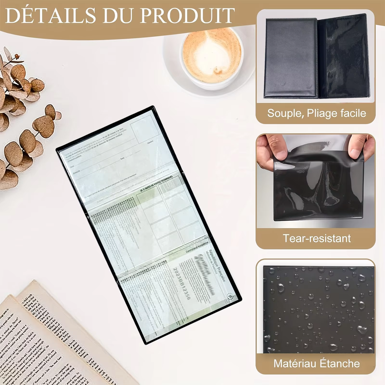 Lot de 1 ou 2 Porte-cartes de immatriculation et d'assurance pour véhicule - Étui transparent en PVC pour documents de plaque d'immatriculation auto/moto