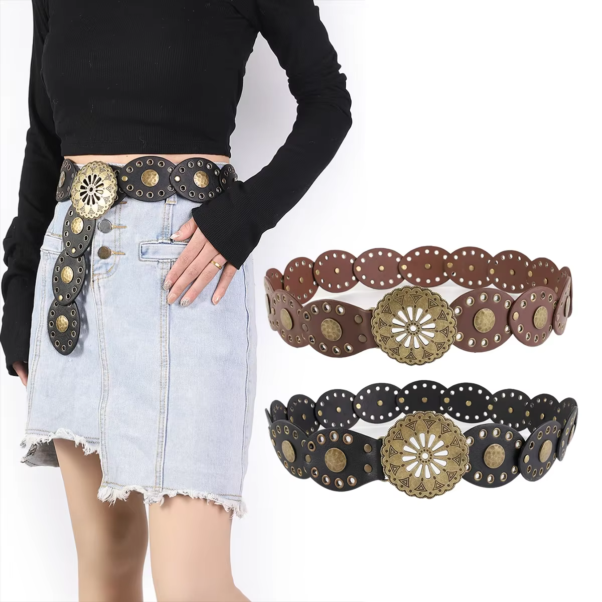Ceinture de cowboy occidentale rétro