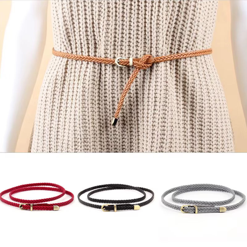 Ceinture fine rétro décontractée pour femme