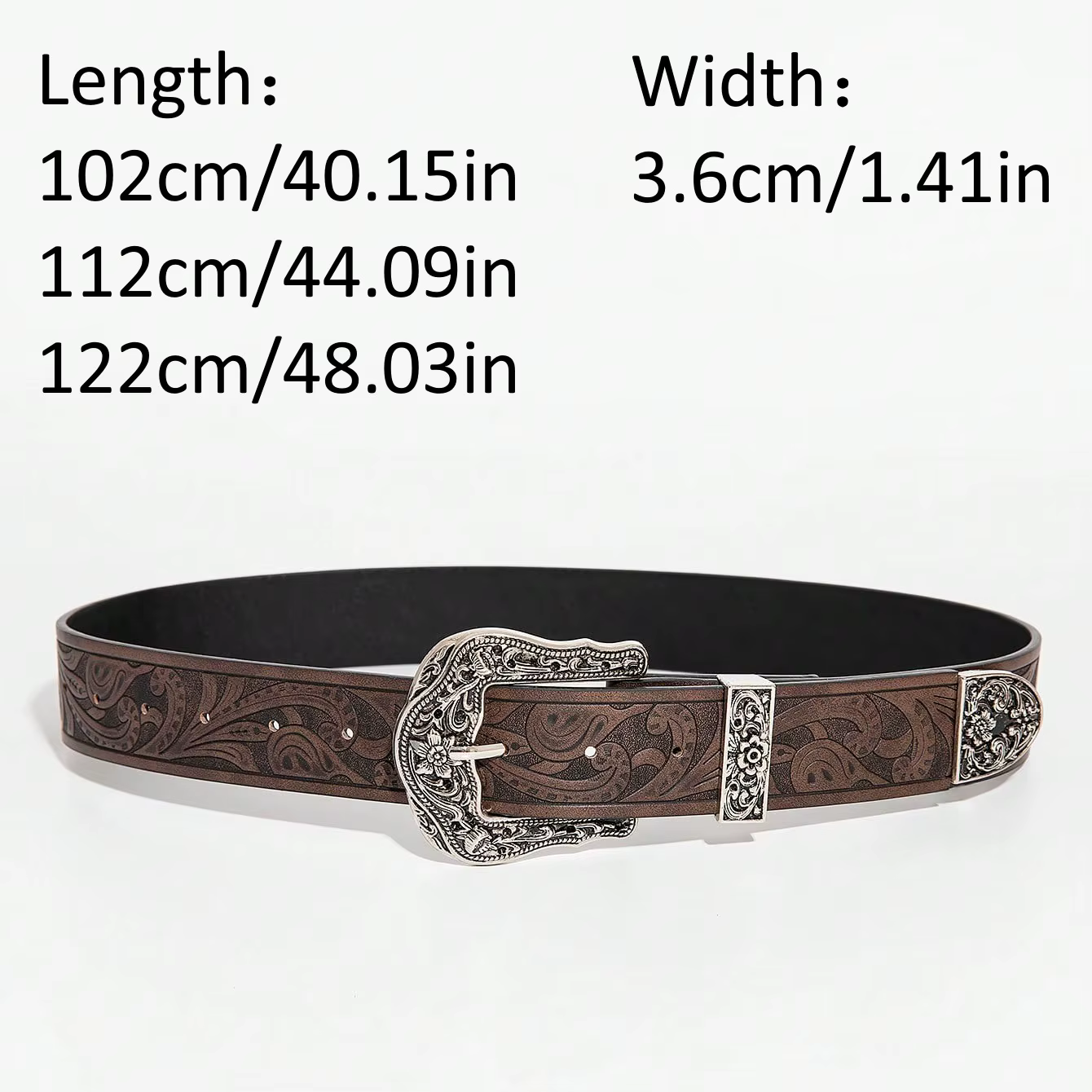 Ceinture marron sculptée de style bohème vintage pour hommes