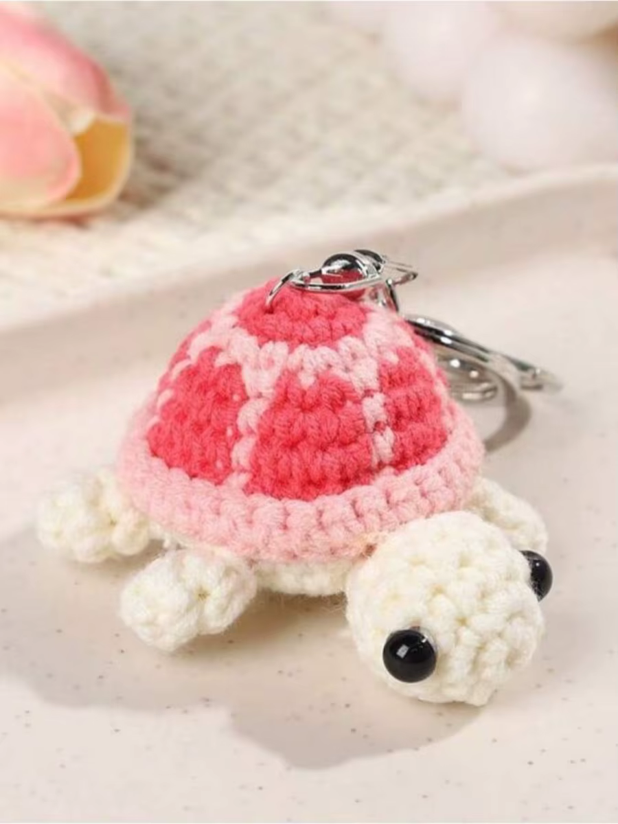 Porte-clés tortue en crochet fait main