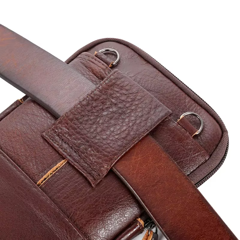 Sac de taille en cuir pour hommes