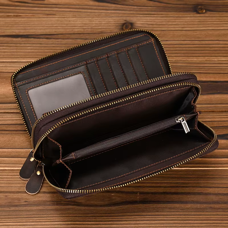Portefeuille de styliste en cuir véritable pour homme d'affaires