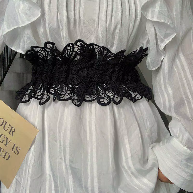 Ceinture de taille en dentelle rétro pour femmes