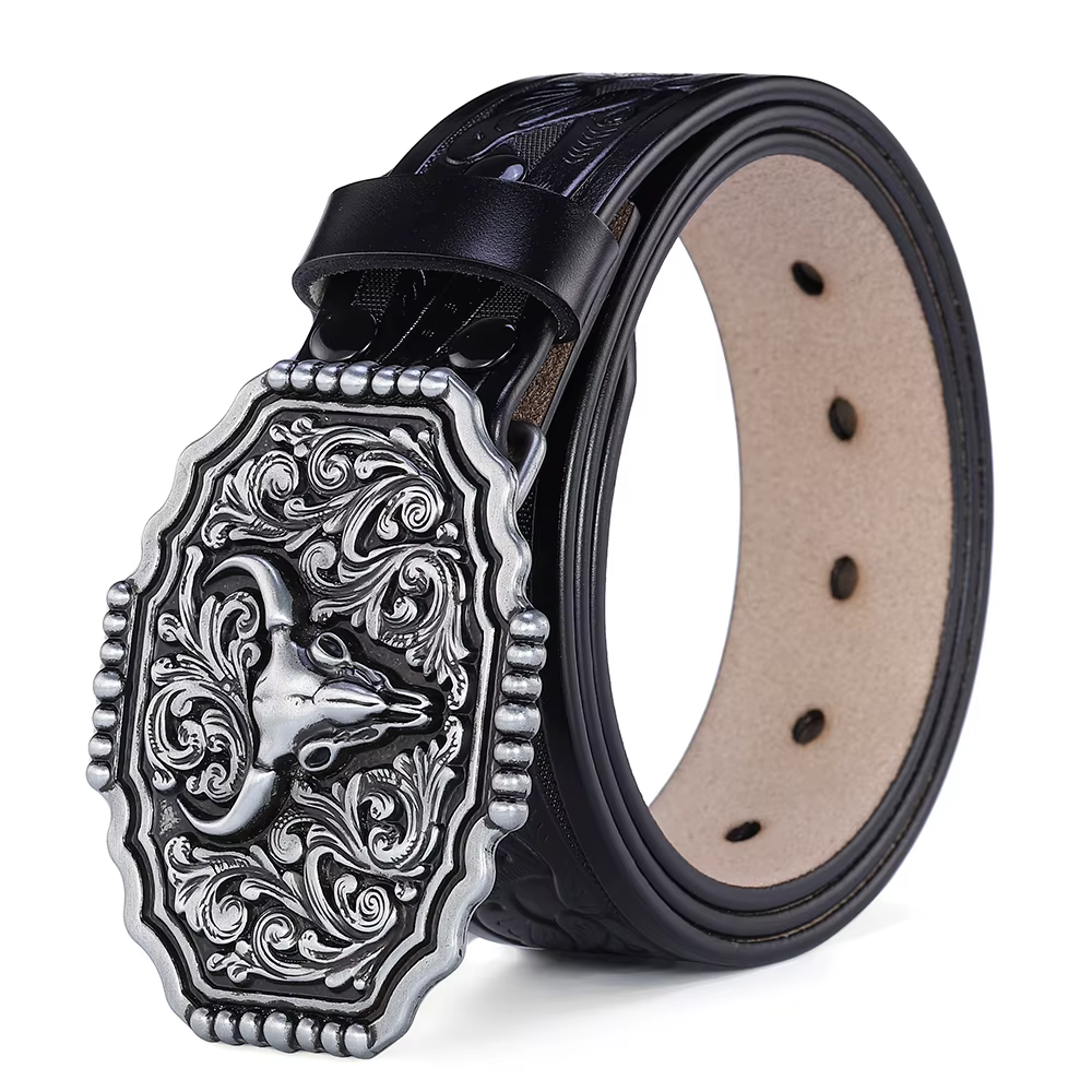 Ceinture occidentale hommes ceintures en cuir véritable