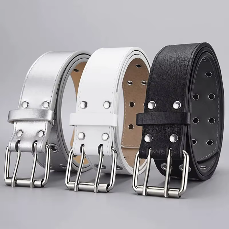 Ceinture tendance Simple à Double trou pour hommes et femmes