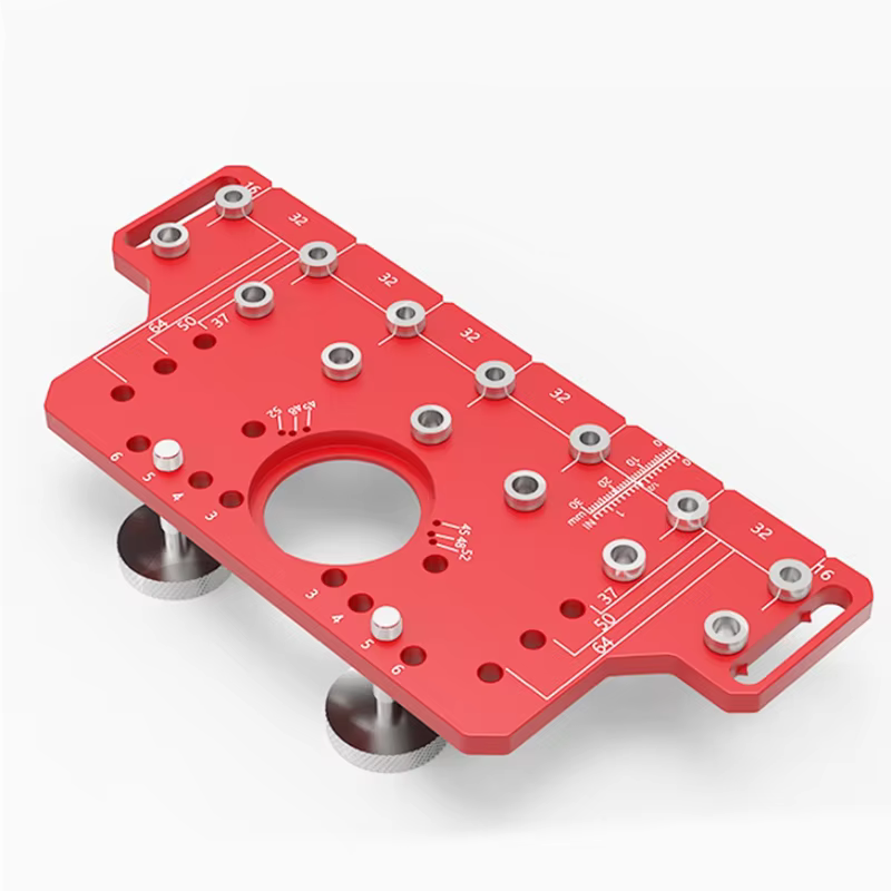 Gabarit de perçage de broche d'étagère de poignée de porte de BHBD-2In1, localisateur de perçage de charnière pour le travail du bois, gabarit de perforateur de trou de porte d'armoire à charnière