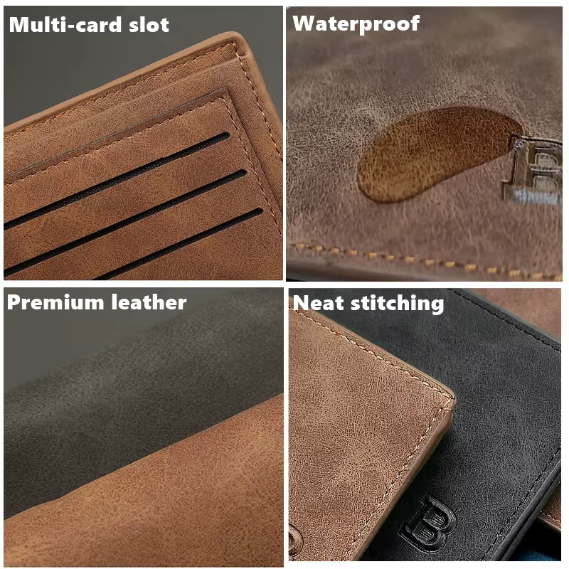 Portefeuille en cuir PU pour hommes