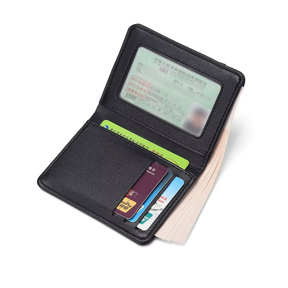 Hommes d'affaires portefeuille peau courte portefeuilles sacs à main en cuir PU pinces à billets mince