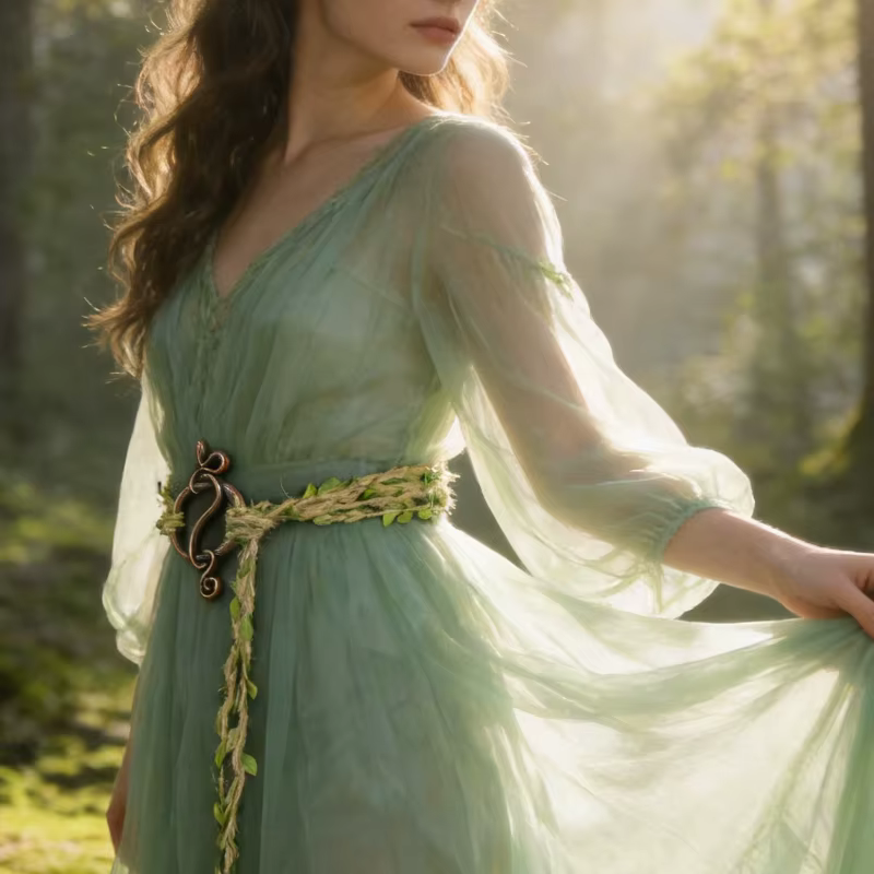 Ceinture en corde de chanvre Elf Vine avec boucle celtique | Accessoires de vêtements de déesse de la forêt ajustables