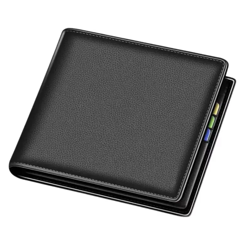Portefeuille court horizontal pour hommes avec permis de conduire et plusieurs emplacements pour cartes en cuir de qualité à la mode pour les étudiants et les jeunes