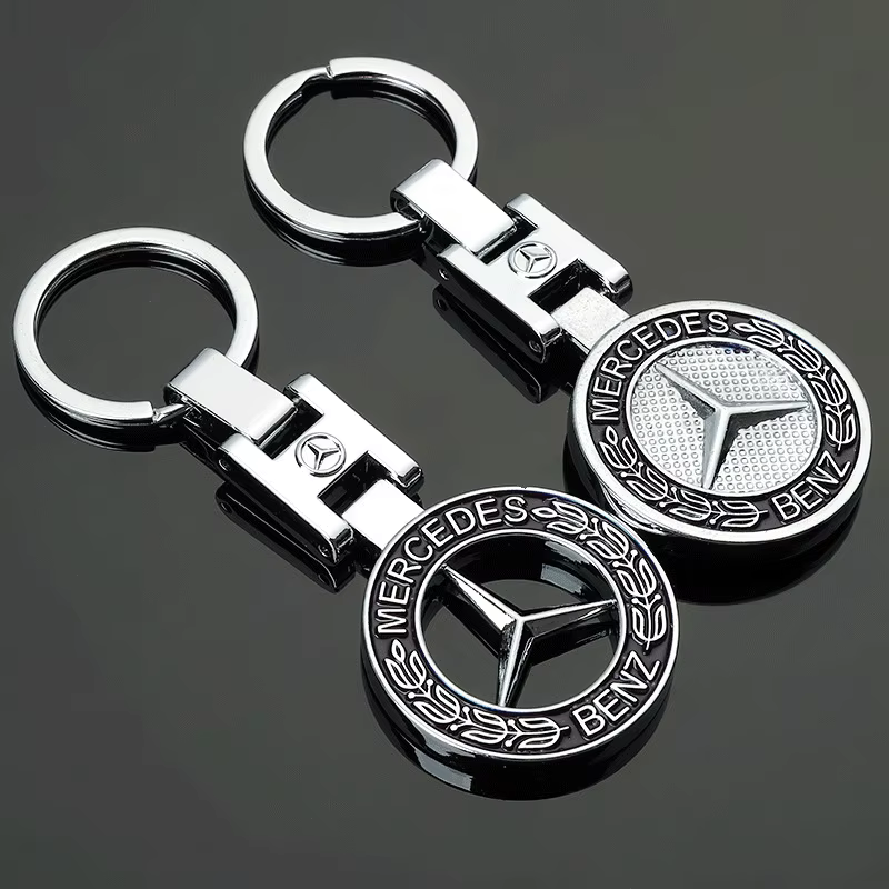 Porte-clés de voiture en métal avec boucle en H