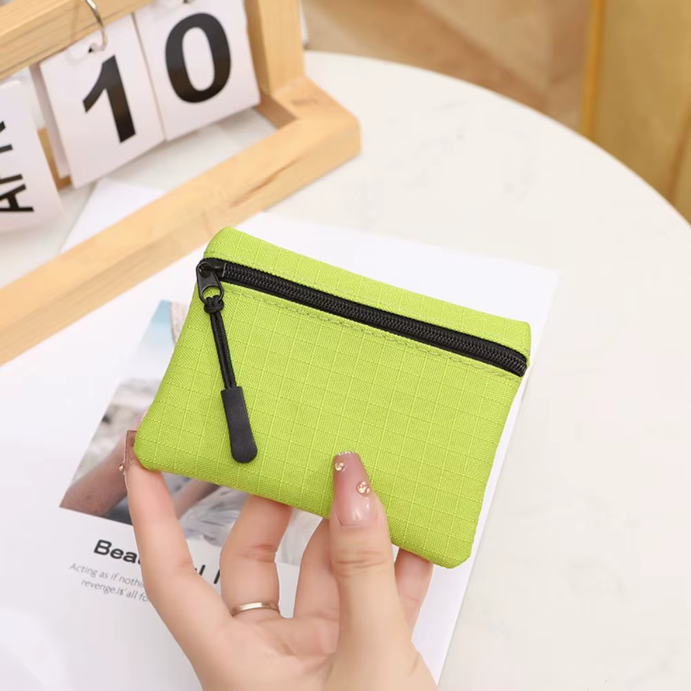 Mini porte-monnaie en toile solide unisexe