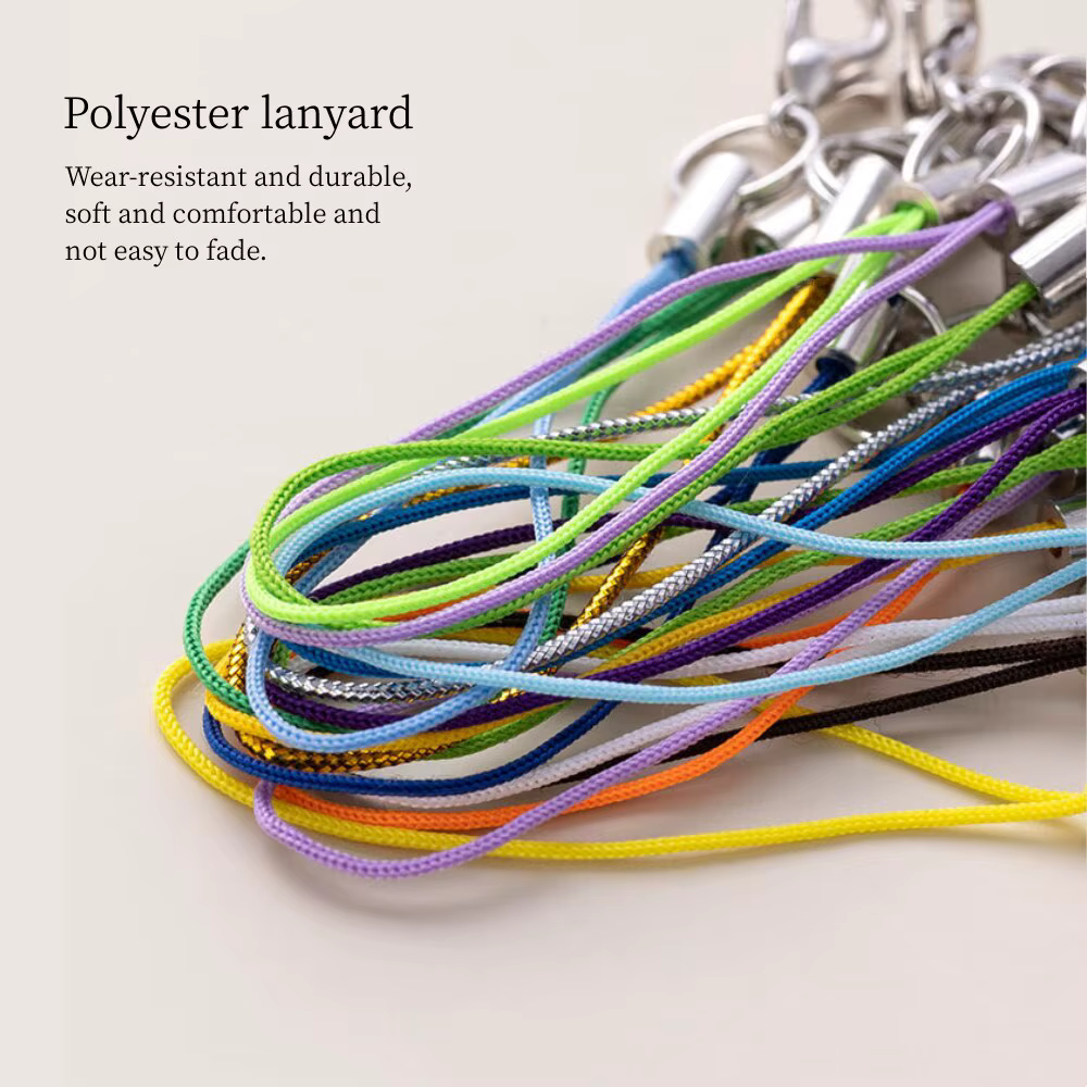 100 pièces lanière en Polyester anneau unique fermoir à homard corde porte-clés crochets sangle de téléphone portable accessoires porte-clés