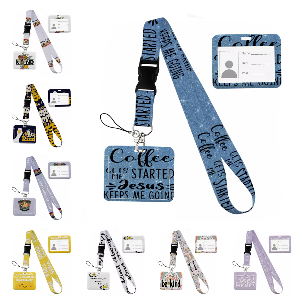 Porte-carte horizontal avec cordon de suspension