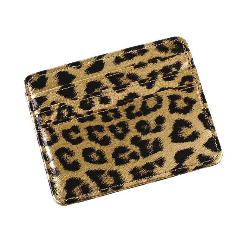 Portefeuille classique en cuir PU imprimé léopard