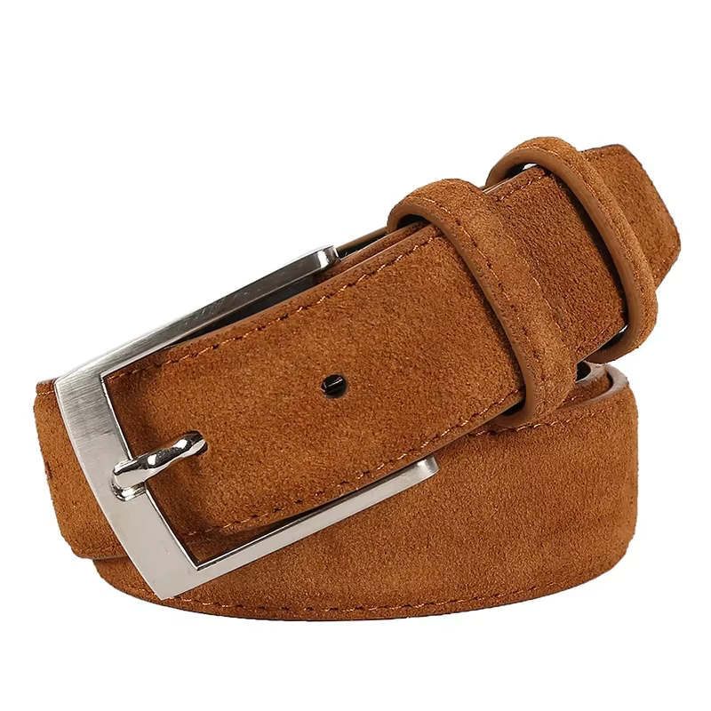 Nouvelle Collection 2026 : Ceinture en Cuir Véritable Velours de Marque Tendance pour Hommes