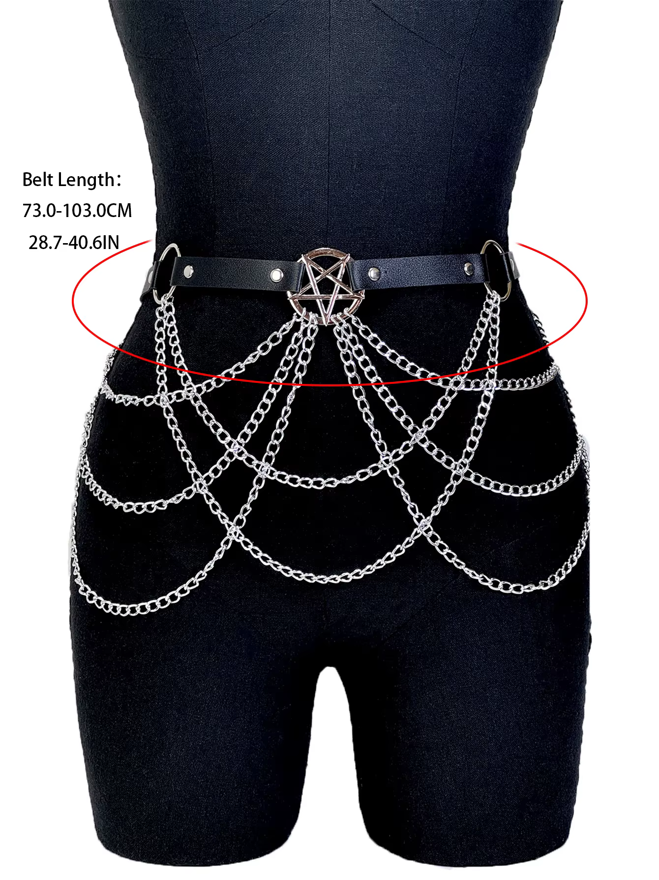 Femmes mode ceinture chaîne Style de rue