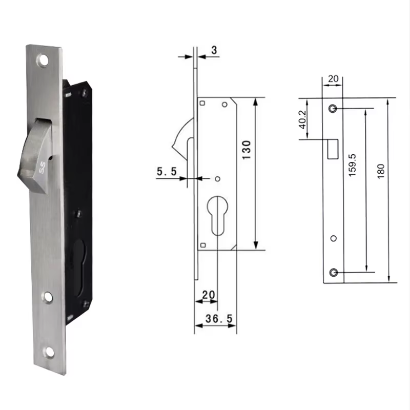 Serrure de porte marketen alliage d'aluminium, serrures de fenêtre, sécurité antivol, porte en bois, serrure de sol avec croix, prédire pour quincaillerie de meubles