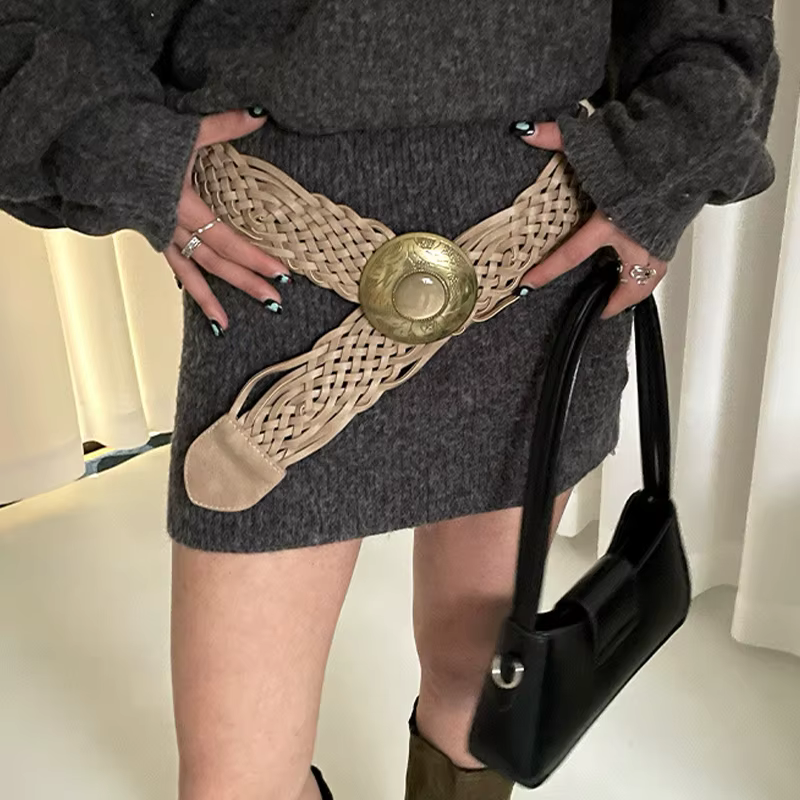 Ceinture large tissée bohème