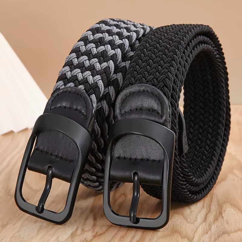 Ceinture tissée élastique en toile extensible pour hommes et femmes