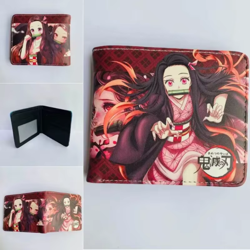 Portefeuille court pliable Anime Demon Slayer Kamado Nezuko, porte-monnaie Portable élégant et Simple, choses mignonnes pour filles et garçons