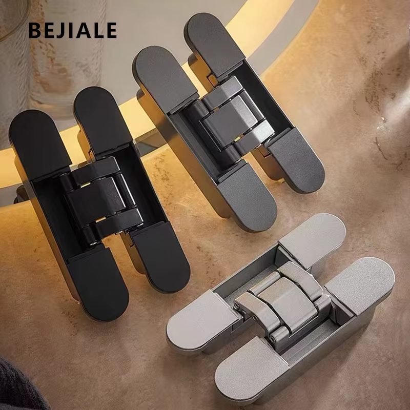 Charnière de porte secrète Invisible, charnière de porte discrète 3D réglable pour porte en bois, ouverture extérieure
