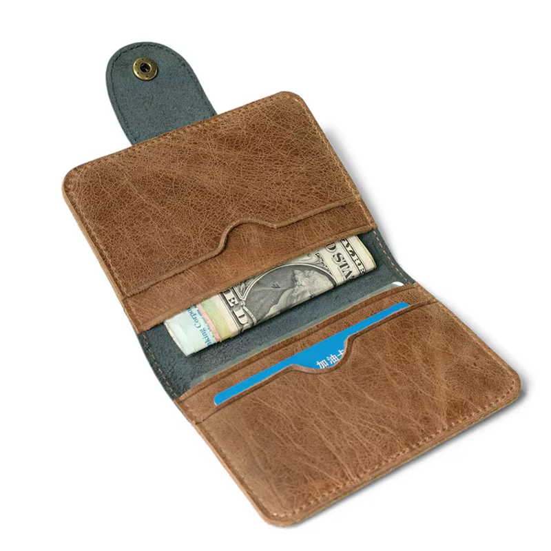 Porte-cartes en cuir véritable pour hommes