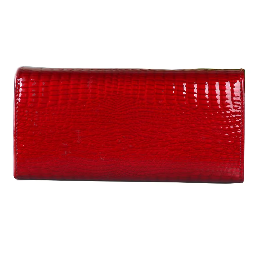 Portefeuille en cuir véritable motif Alligator pour femme