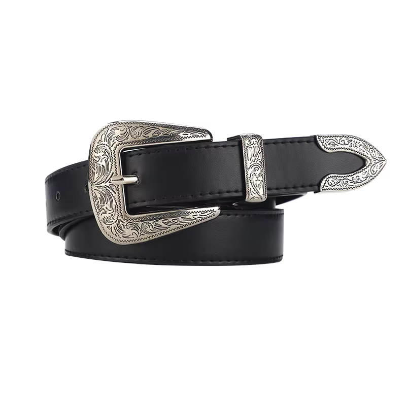 Ceinture noire de style européen et américain pour décoration féminine