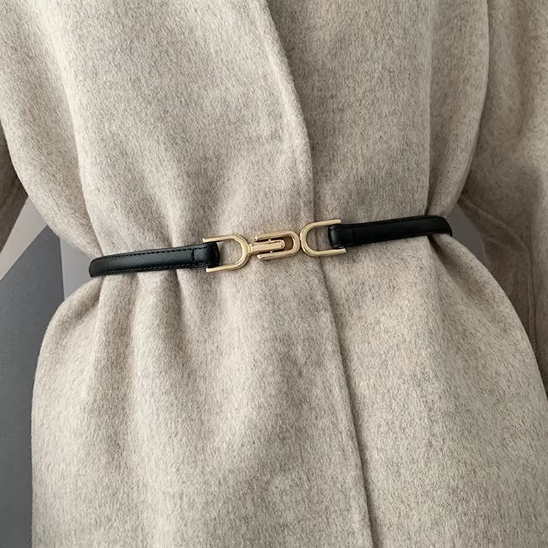 Ceinture fine en cuir pour femmes