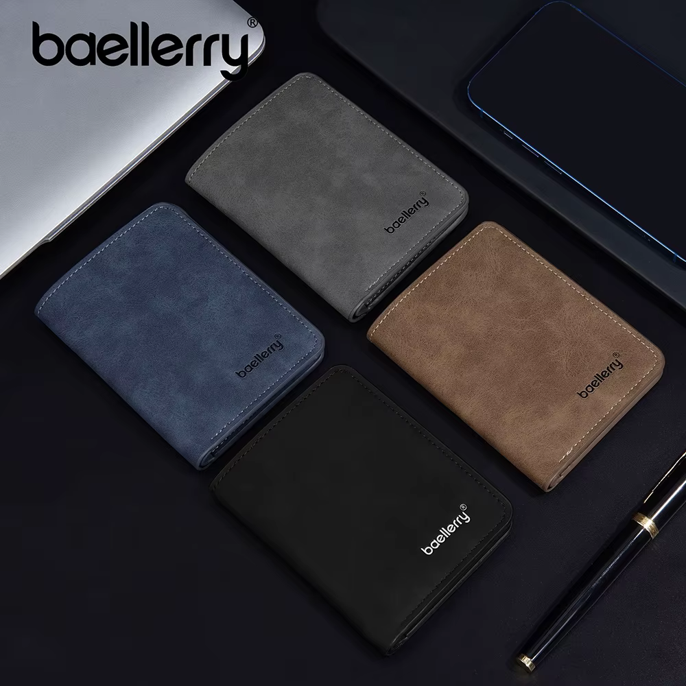 Baellerry portefeuille pour hommes en cuir PU poche avant minimaliste pince à billets essentiels de voyage