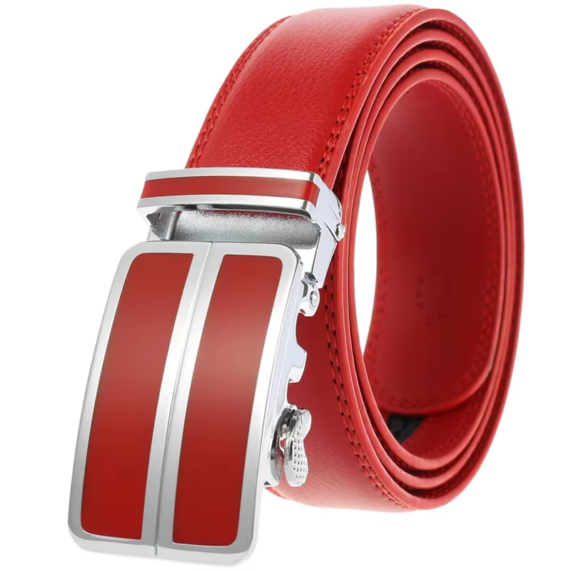 Plyesxale-Ceinture habillée en cuir véritable pour homme