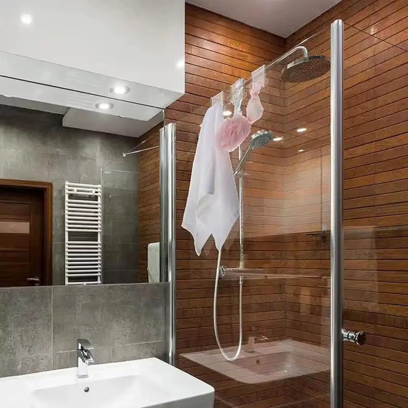 ㈅ Crochets de porte de douche pour serviettes, crochets de suspension pour portes vitrées, crochets de porte de douche peu encombrants pour vêtements, serviettes, débarbouillettes et peignoirs