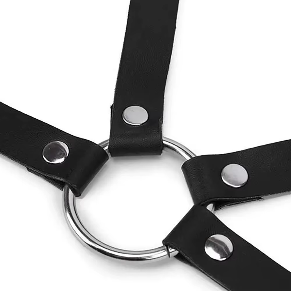 Ceinture en cuir PU noir pour femme