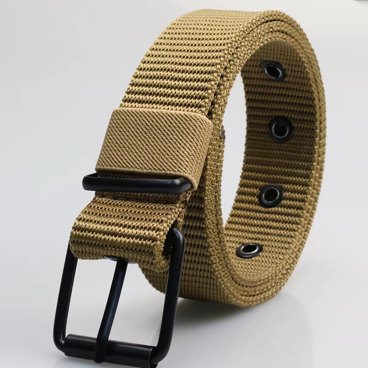 Nouvelles ceintures en toile à boucle ardillon poreuse pour hommes