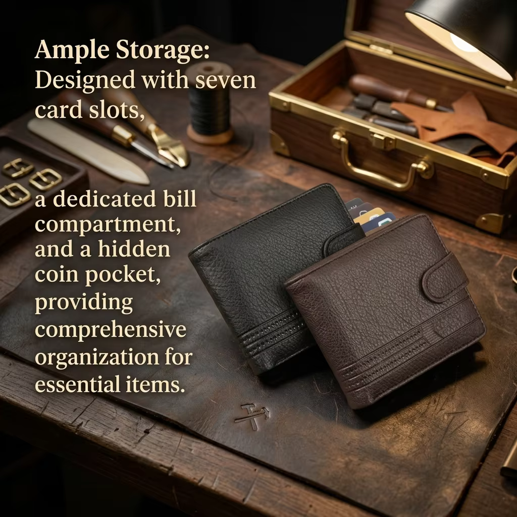 Portefeuille en cuir pour homme avec emplacements pour cartes de crédit/débit