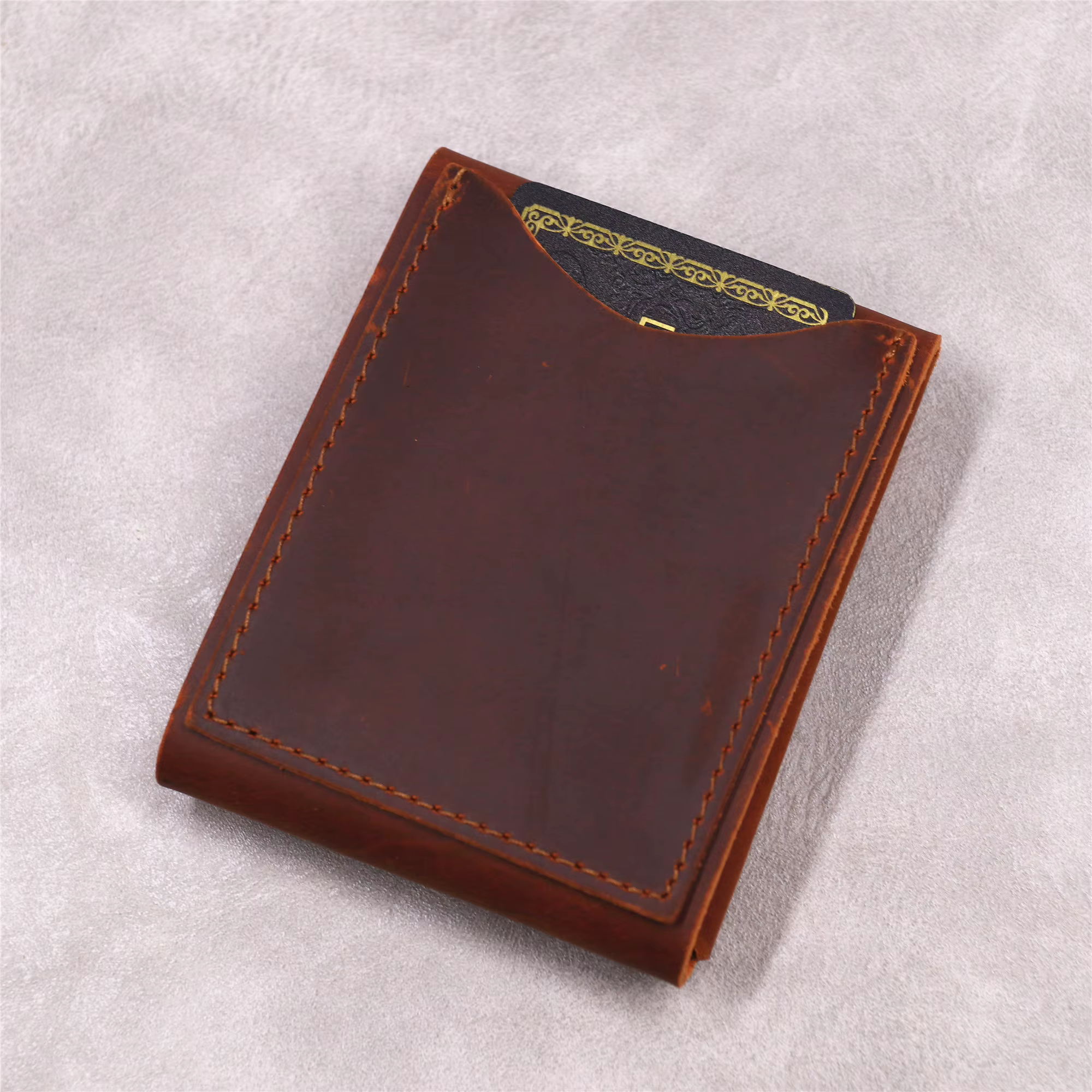 Portefeuille en cuir véritable pour homme (compatible avec les normes européennes)