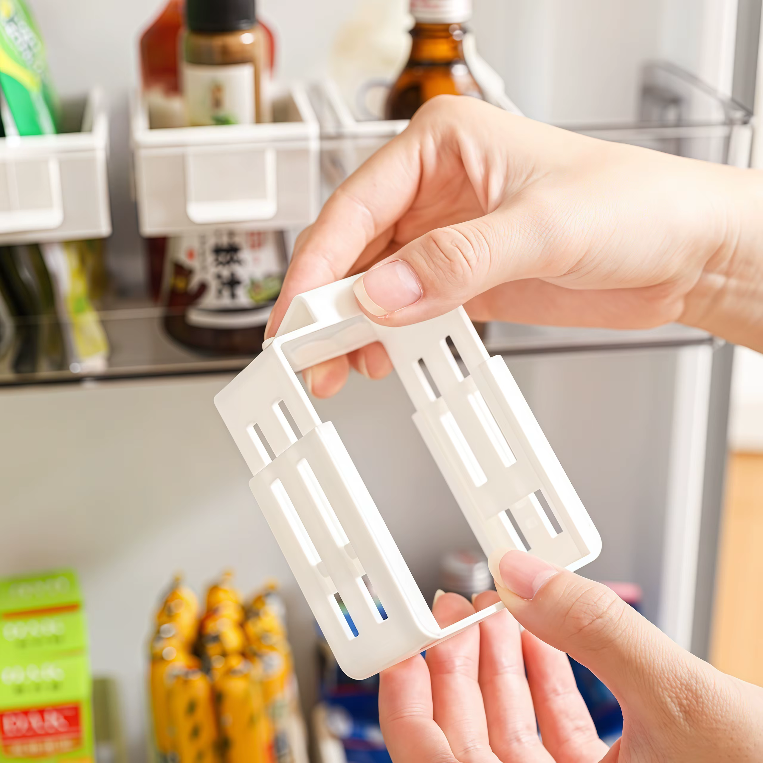 Compartiment de rangement extensible pour porte latérale de réfrigérateur, organisateur de boissons/sauces/en-cas
